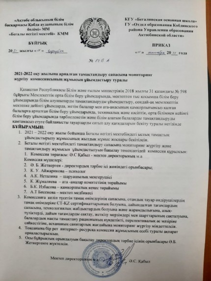 Бұйрық мониторинг